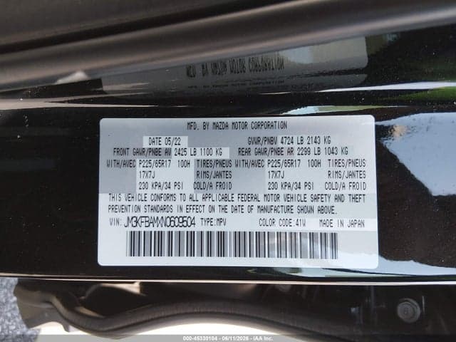2022 MAZDA CX-5 2.5 S 9