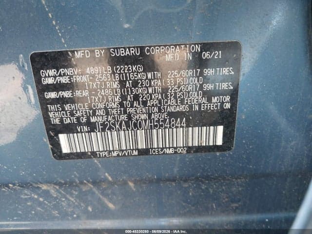 2021 SUBARU FORESTER PREMIUM 9