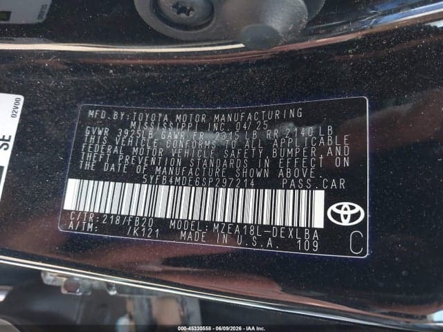 2025 TOYOTA COROLLA LE 9