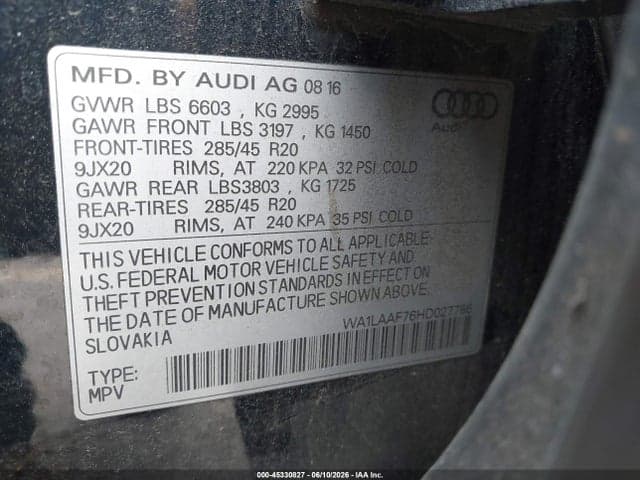 2017 AUDI Q7 3.0T PREMIUM 9