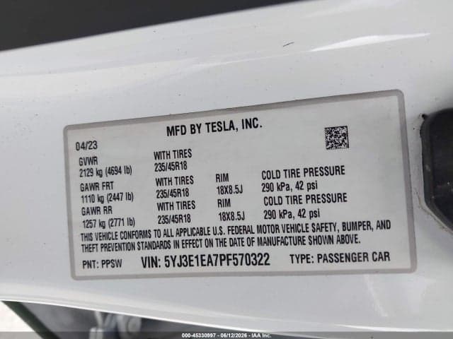 2023 TESLA MODEL 3 REAR-WHEEL DRIVE 9