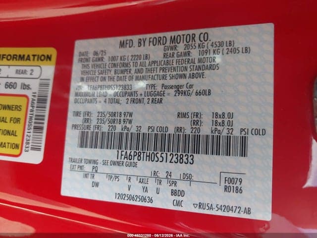 2025 FORD MUSTANG ECOBOOST FASTBACK 9