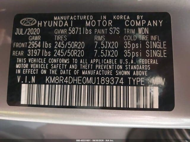 2021 HYUNDAI PALISADE SEL 9