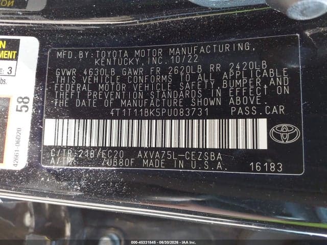 2023 TOYOTA CAMRY SE NIGHTSHADE EDITION AWD 9