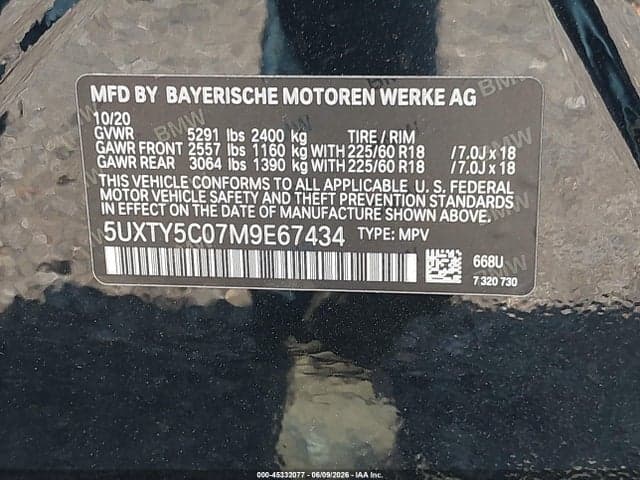 2021 BMW X3 XDRIVE30I 9