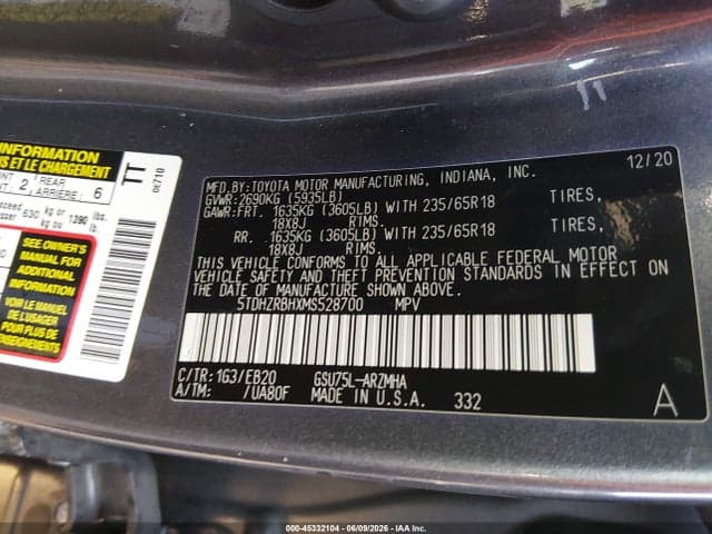 2021 TOYOTA HIGHLANDER XLE 9
