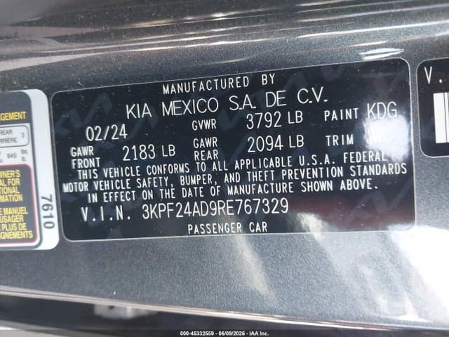 2024 KIA FORTE LXS 9