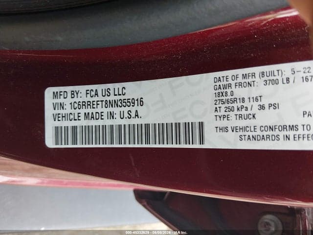 2022 RAM 1500 BIG HORN 4X2 5'7 BOX 10
