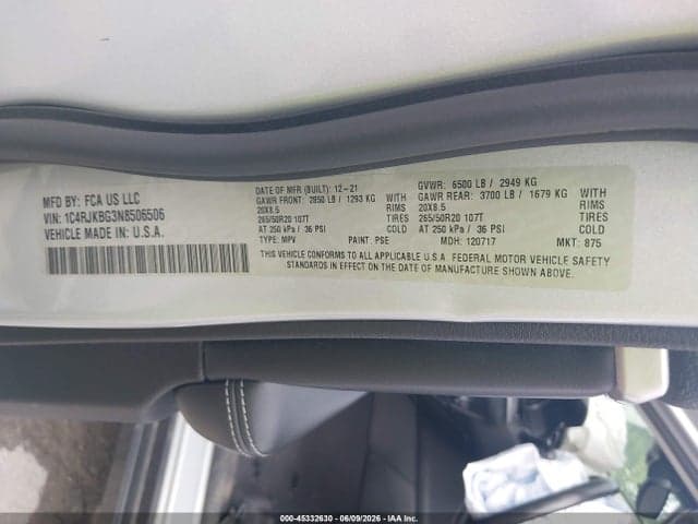2022 JEEP GRAND CHEROKEE L LIMITED 4X4 9