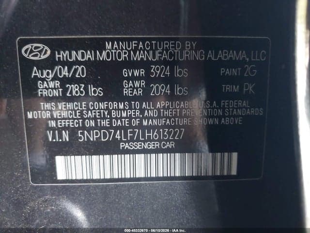 2020 HYUNDAI ELANTRA SE 9