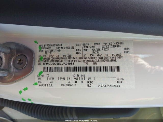 2020 FORD ESCAPE SE 9