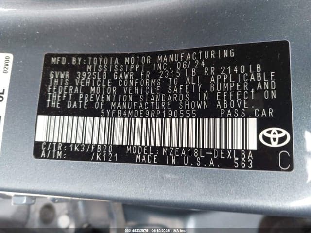2024 TOYOTA COROLLA LE 9