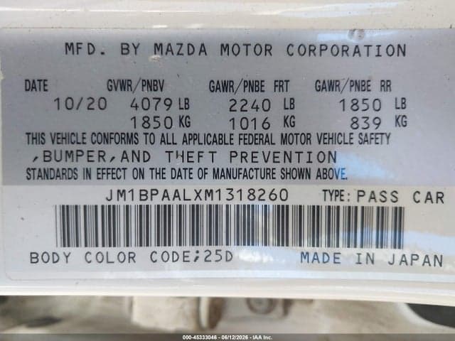 2021 MAZDA MAZDA3 2.5 S 9