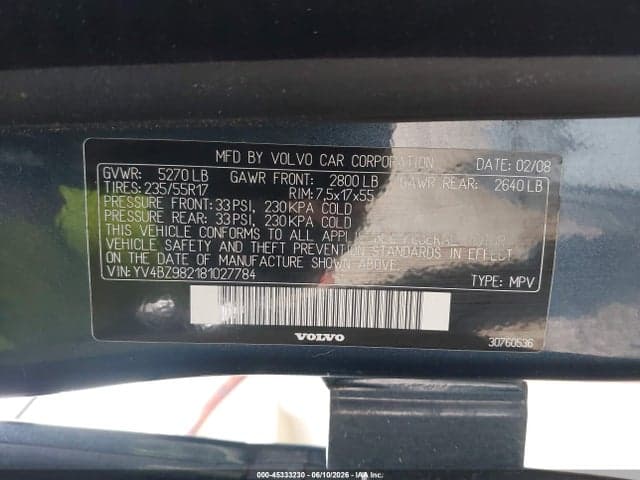 2008 VOLVO XC70 3.2 9