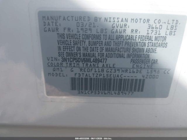 2021 NISSAN KICKS SR XTRONIC CVT 9