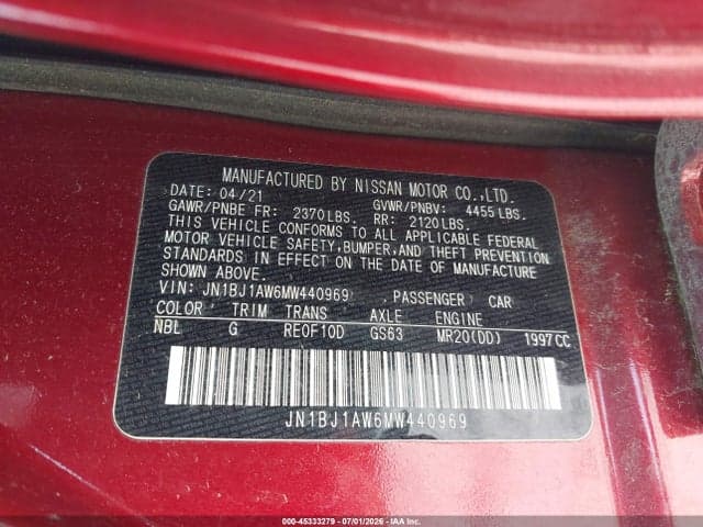 2021 NISSAN ROGUE SPORT S AWD XTRONIC CVT 9