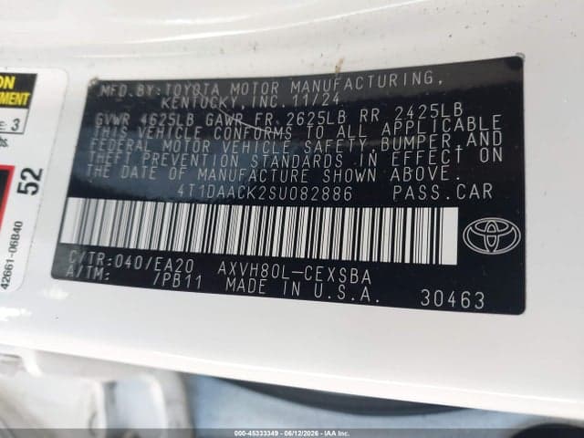 2025 TOYOTA CAMRY SE 9