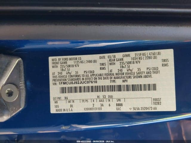 2018 FORD ESCAPE TITANIUM 9