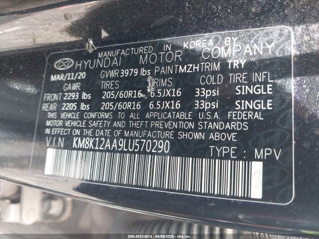 2020 HYUNDAI KONA SE 9