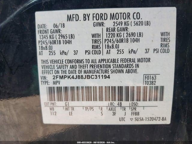 2018 FORD EDGE SEL 9