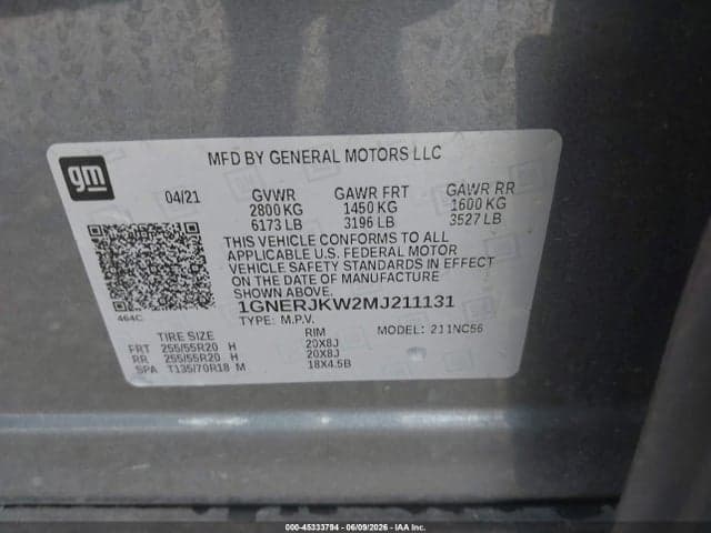 2021 CHEVROLET TRAVERSE FWD RS 9