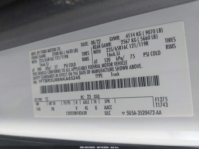 2022 FORD TRANSIT-250 CARGO VAN 9