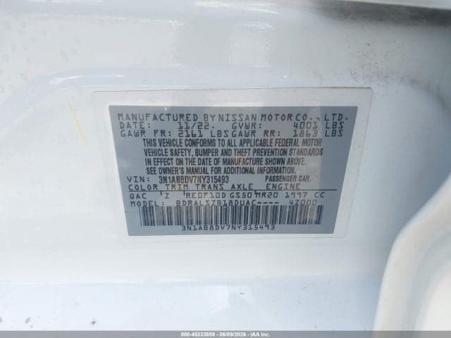 2022 NISSAN SENTRA SR XTRONIC CVT 9