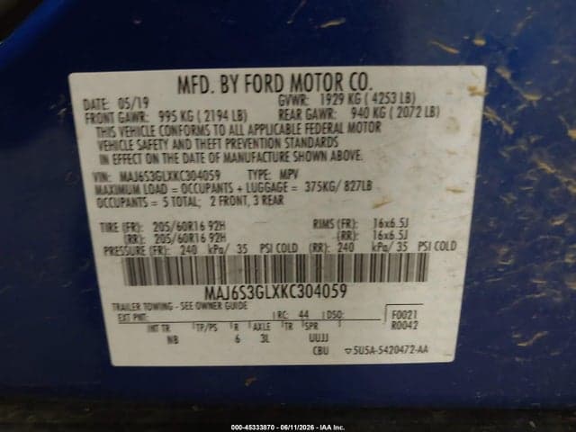 2019 FORD ECOSPORT SE 9