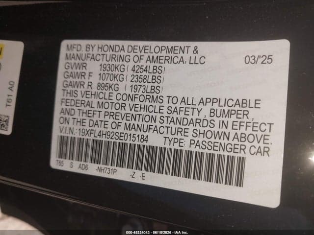 2025 HONDA CIVIC HYBRID SPORT TOURING 9
