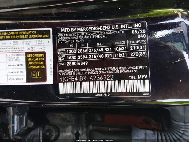 2020 MERCEDES-BENZ GLE 350 10