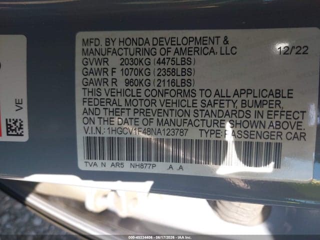 2022 HONDA ACCORD SPORT SPECIAL EDITION 9