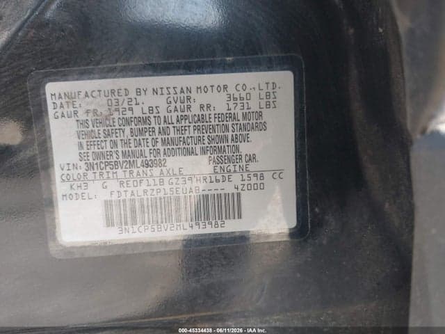 2021 NISSAN KICKS S XTRONIC CVT 9