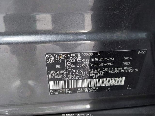 2022 TOYOTA RAV4 HYBRID XLE PREMIUM 9
