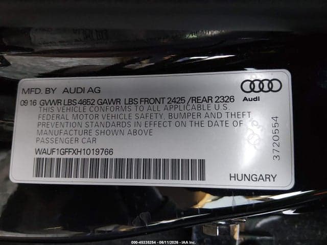 2017 AUDI S3 2.0T PREMIUM PLUS 9