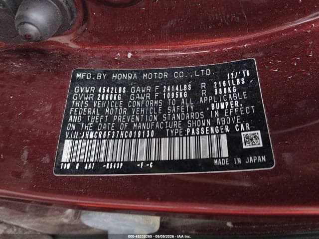 2017 HONDA ACCORD HYBRID 9