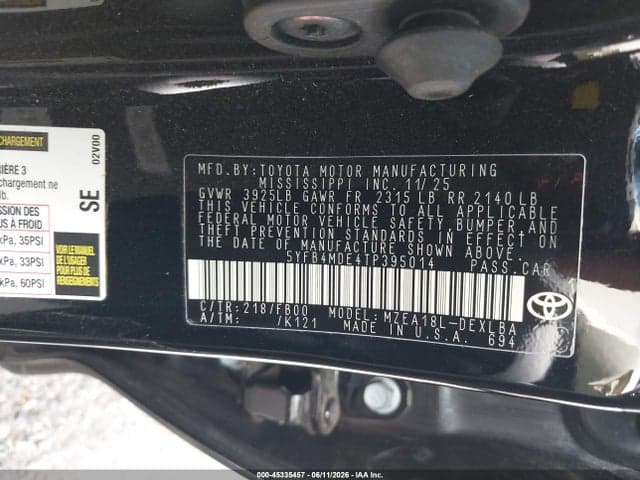 2026 TOYOTA COROLLA LE 9