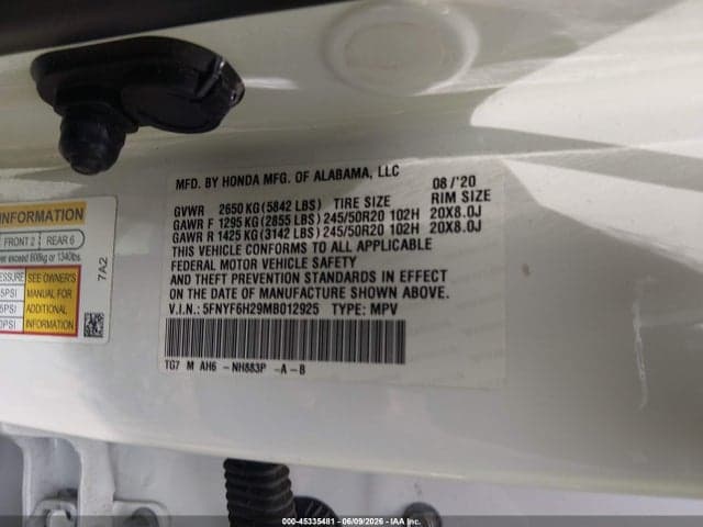 2021 HONDA PILOT AWD SPECIAL EDITION 9