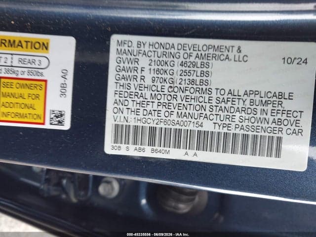 2025 HONDA ACCORD HYBRID EX-L 9