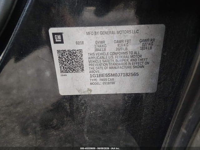 2018 CHEVROLET CRUZE LT AUTO 10