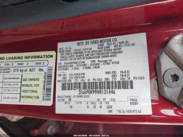 2017 FORD FUSION TITANIUM 9