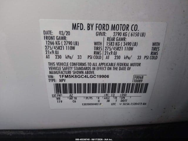 2020 FORD EXPLORER ST 9
