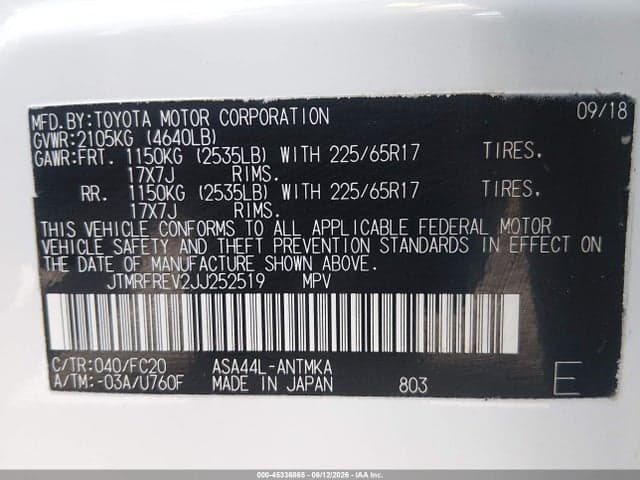 2018 TOYOTA RAV4 XLE 9