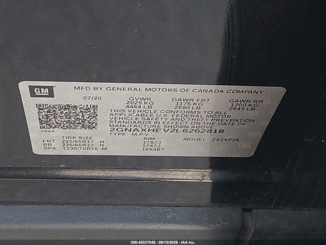 2020 CHEVROLET EQUINOX LS 9