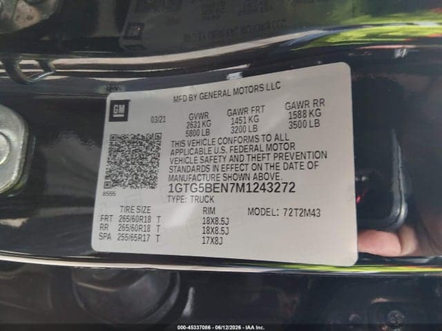 2021 GMC CANYON 2WD SHORT BOX ELEVATION STANDARD 9