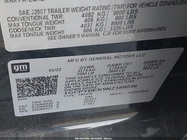 2022 CHEVROLET SILVERADO 1500 LTD 4WD SHORT BED CUSTOM 9