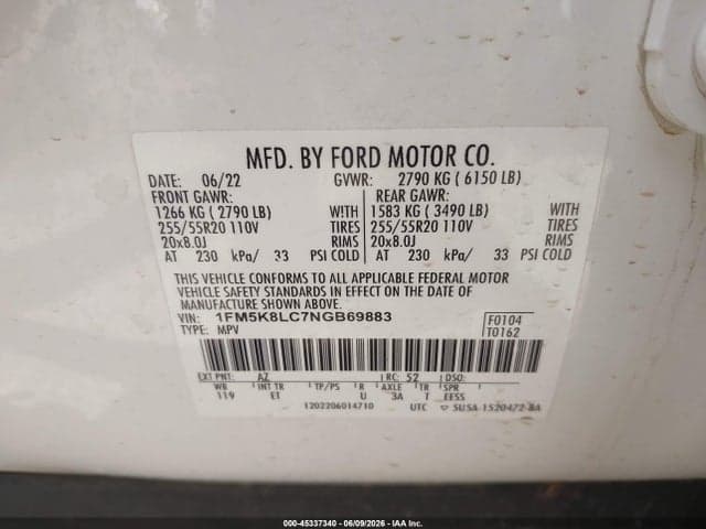 2022 FORD EXPLORER KING RANCH 9