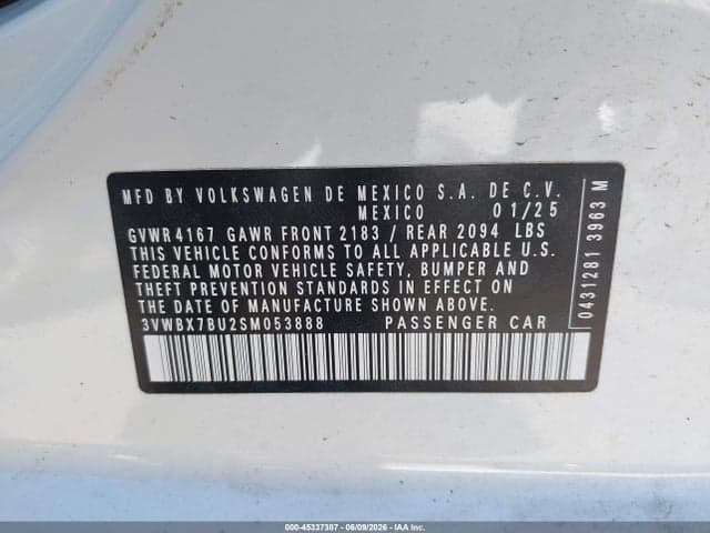 2025 VOLKSWAGEN JETTA 1.5T SPORT 9