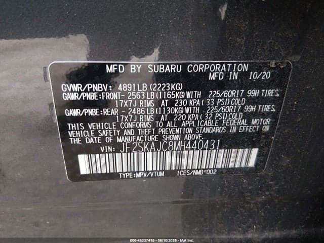 2021 SUBARU FORESTER PREMIUM 9