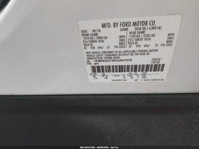 2019 FORD EXPLORER SPORT 9