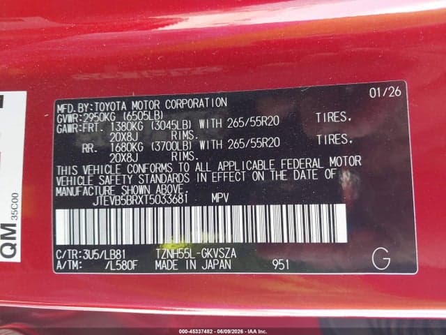 2026 TOYOTA 4RUNNER HYBRID PLATINUM 9